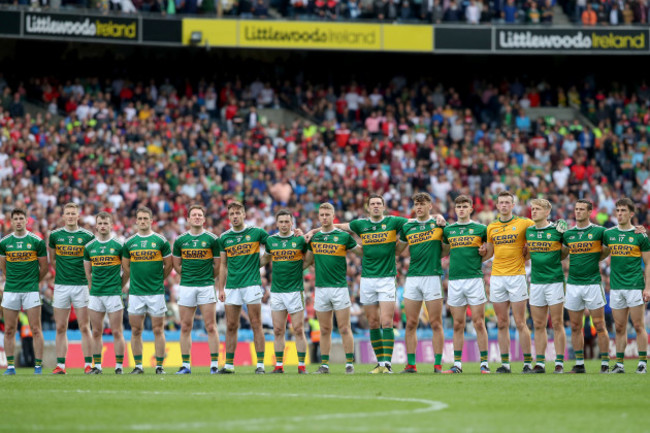 Kerry team during the national anthem