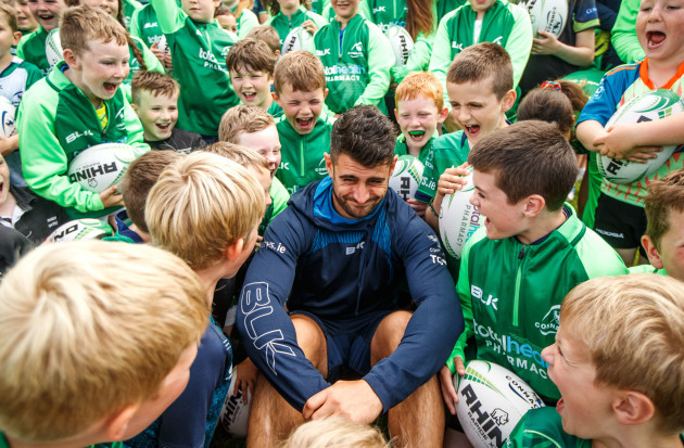 Tiernan O’Halloran with kids from the summer camp