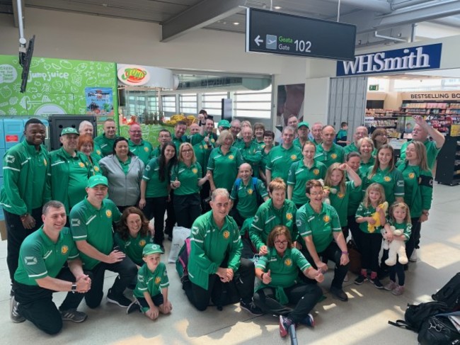 Transplant Team Ireland and supporters ready to depart from Dublin airport for WTG19