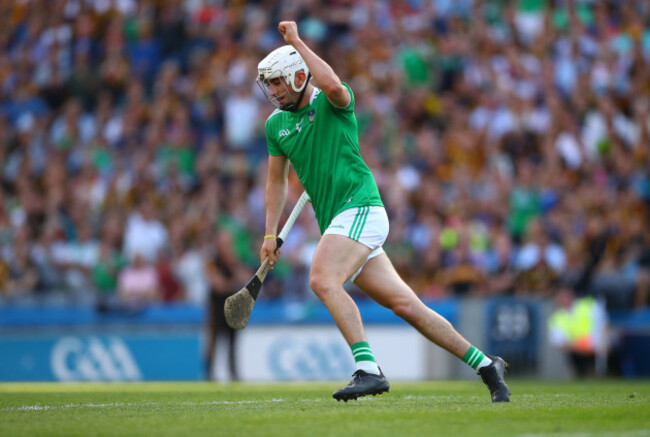 Aaron Gillane celebrates scoring a penalty