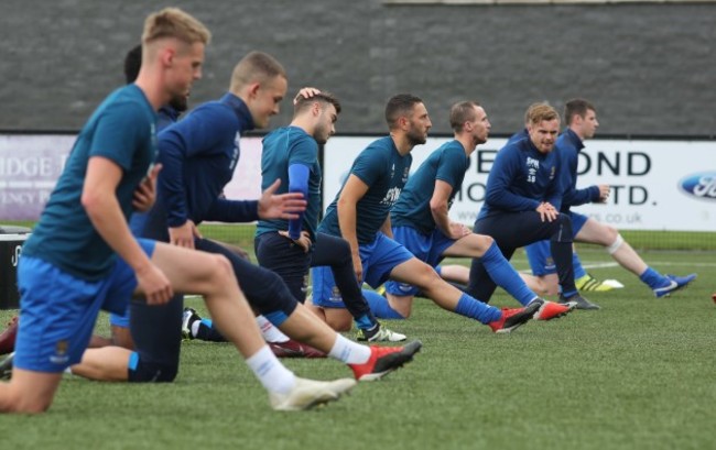 Waterford players during the warm up