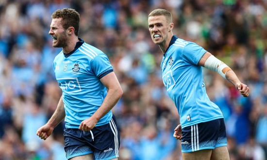 jack-mccaffrey-celebrates-after-scoring-a-goal-with-paul-mannion