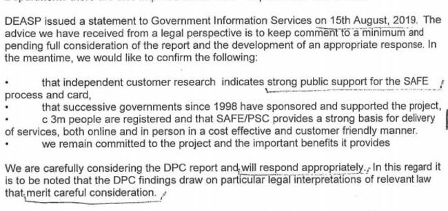 gov response psc