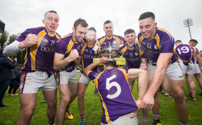 derrygonnelly-celebrate-after-the-game-with-the-trophy