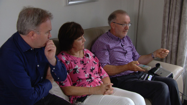 RTE Prime Time - Reporter Barry Cummins with parents of murdered Nichola Sweeney, Josephine and John