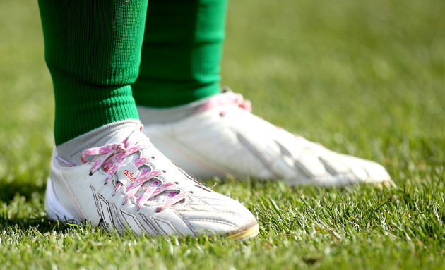 aine-ogorman-wearing-pink-laces-in-support-of-breast-cancer-awareness