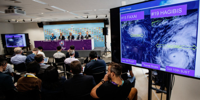 a-view-of-the-press-briefing-ahead-of-typhoon-hagibis