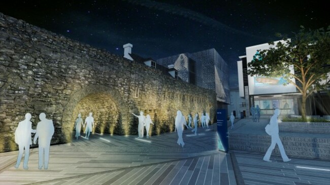 Artist's impression - Plaza by night  (Credit - Haley Sharpe Design)  (1)