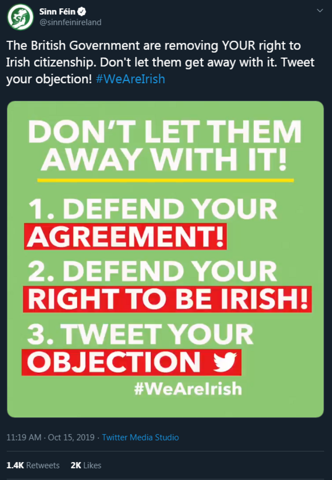 Sinn Fein tweet 2