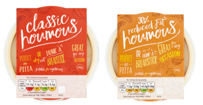 classic and reduced fat houmous zorba