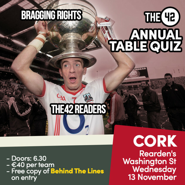 The42's Big, Big Sports Table Quiz is coming to Cork next week · The 42