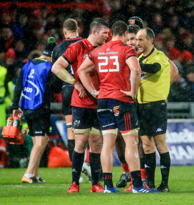 peter-omahony-and-arno-botha-speak-with-referee-romain-poite