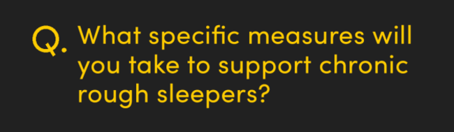 What specific measures will you take to support chronic rough sleepers