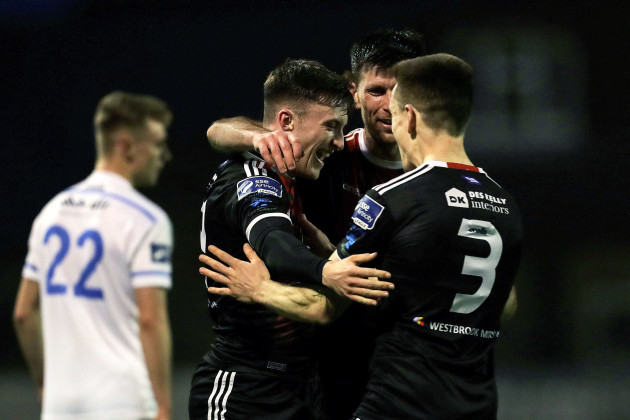 daniel-grant-celebrates-scoring-a-goal-with-darragh-leahy-and-dinny-corcoran