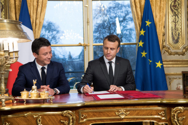 french-president-macron-signs-legal-texts-paris