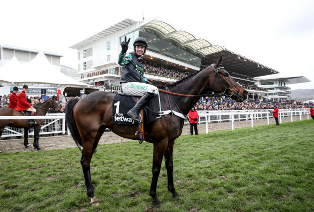 nico-de-boinville-celebrates-on-altior-after-winning-the-betway-queen-mother-champion-chase