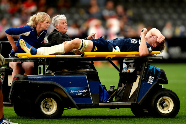 james-lentjes-departs-the-field-with-a-suspected-broken-leg