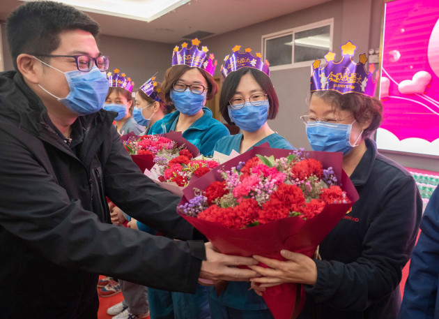 china-hubei-wuhan-medical-worker-womens-day-celebration-cn