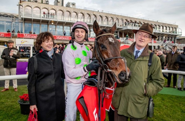 patrick-mullins-celebrates-winning-the-matheson-hurdle-on-sharjah-with-his-mother-jackie-and-father-willie-mullins