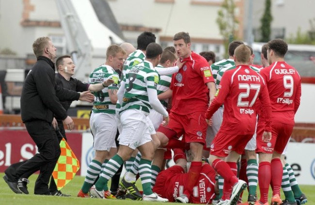 scuffles-erupt-between-sligo-rovers-and-shamrock-rovers-players