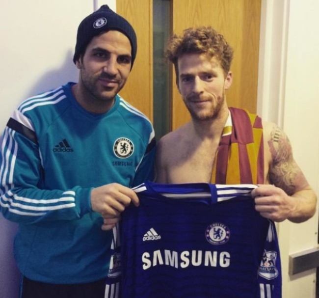 Billy Clarke and Cesc Fabregas.jpg.gallery