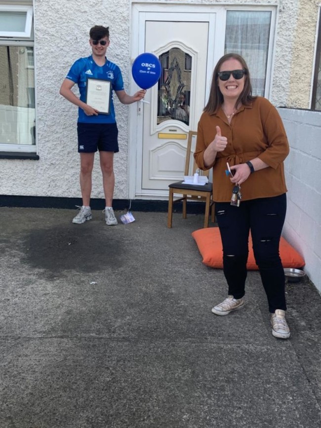 Head Boy Joshua Whitney with Ms. McCarthy