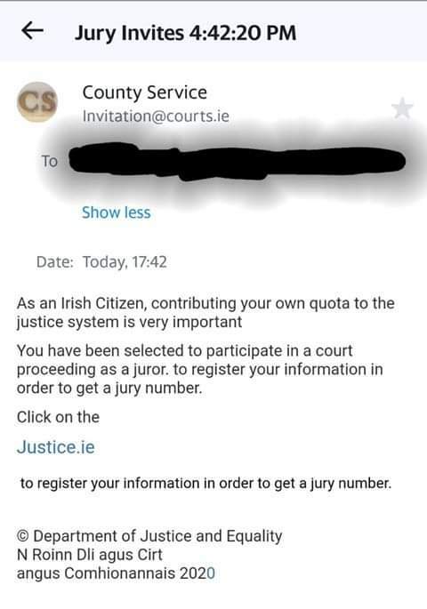 Gardai Warn The Public About A Fake Jury Duty Scam Thejournal Ie
