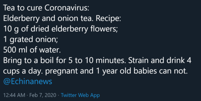 elderberry and onion tea