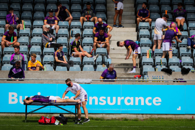 a-kilmacud-crokes-players-receives-attention-as-the-team-changes-in-the-stands