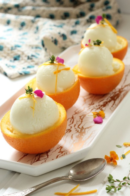 Orange thyme sorbet