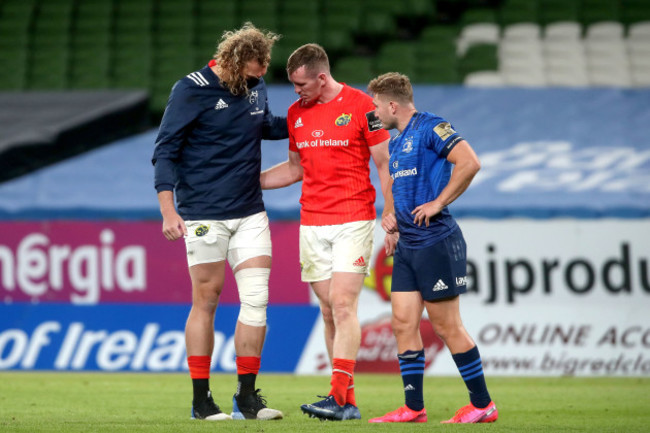 rg-snyman-chris-farrell-and-jordan-larmour-after-the-game