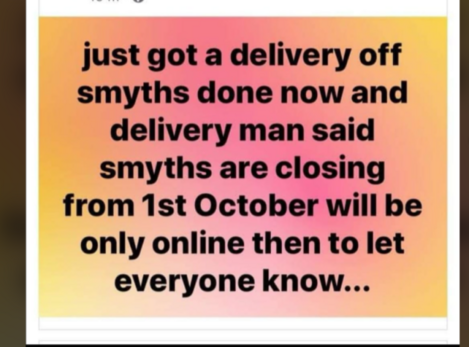 Debunked No Smyths Toys is not closing its doors and going