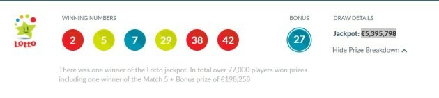 lotto jackpot prize tonight