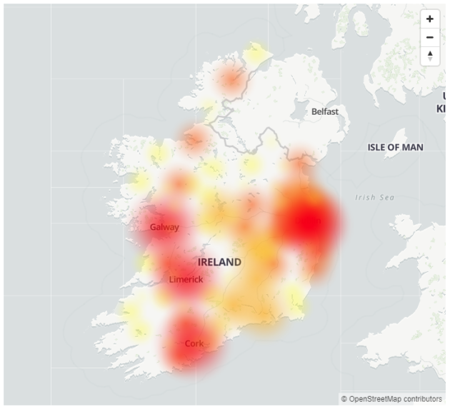 Three network users in several counties report outage · TheJournal.ie