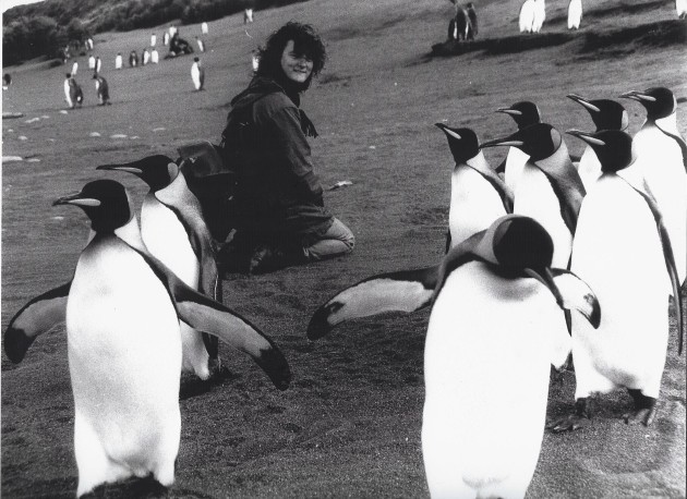 Grace with penguins