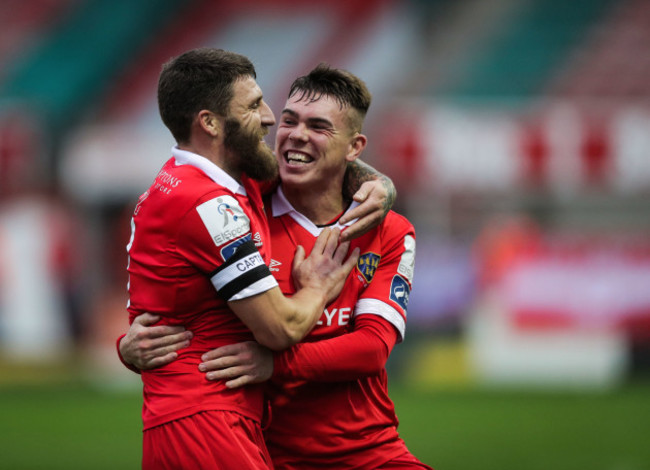 gary-deegan-celebrates-scoring-a-goal-with-dayle-rooney