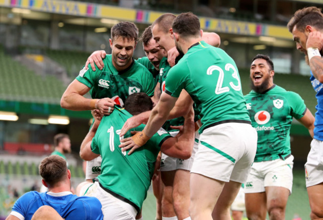 hugo-keenan-celebrates-scoring-his-first-try-on-his-first-international-cap-with-conor-murray-and-jacob-stockdale