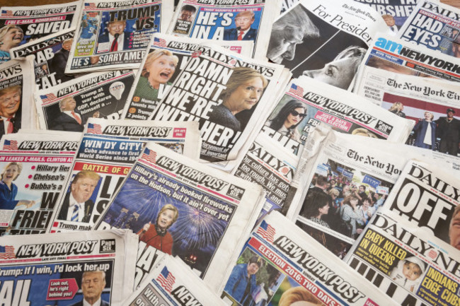 ny-new-york-newspapers-report-on-clinton-trump-election