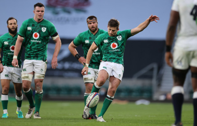 irelands-ross-byrne-kicks-to-touch