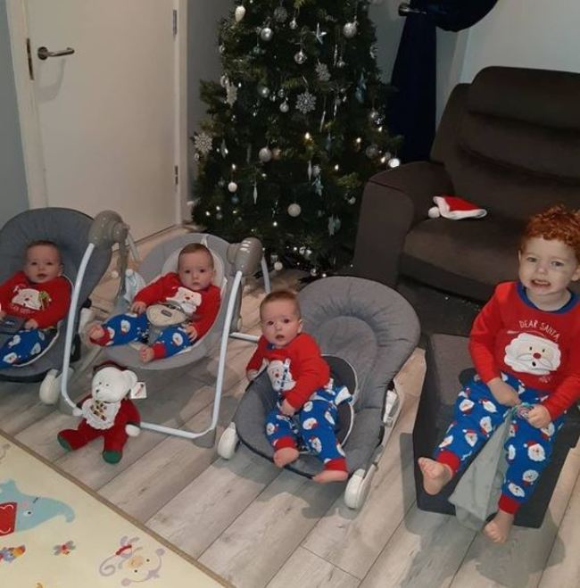 Triplets and Mason Christmas