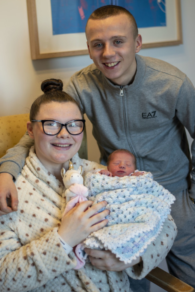 Fifth Rotunda baby - Shanice Rock and Anthony Byrne with baby Layla, their first child