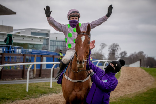 paul-townend-celebrates-winning-the-flogas-novice-steeplechase-on-monkfish