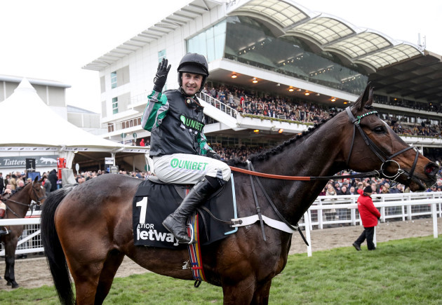 nico-de-boinville-celebrates-on-altior-after-winning-the-betway-queen-mother-champion-chase