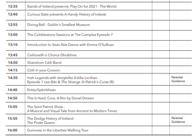 TV guide ST Pats