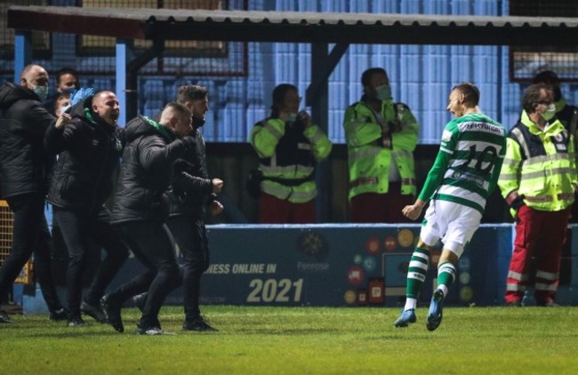 graham-burke-and-the-rovers-backroom-staff-celebrate-their-late-winner