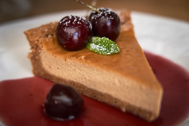 Baked Irish Coffee Cheese Cake with Cherry Sauce 11