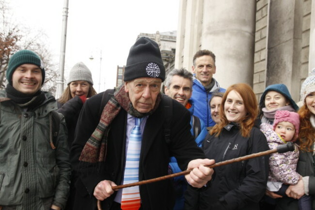 Tony Lowes (c) outside the High Court during the group’s recent challenge of State climate plans.