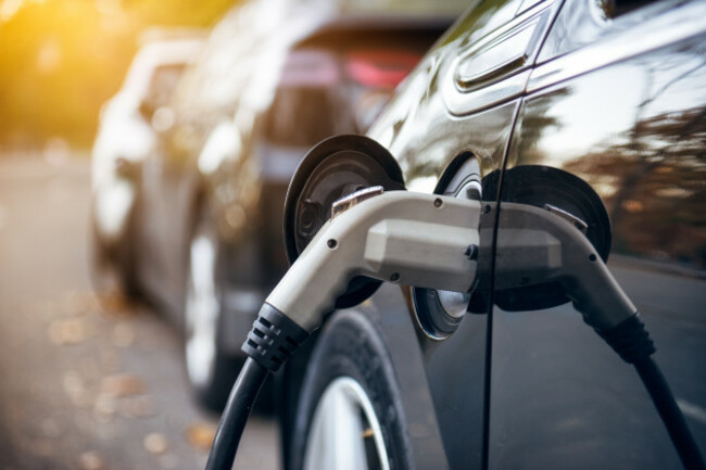 electriccarchargingonparkinglotwithelectriccarcharging