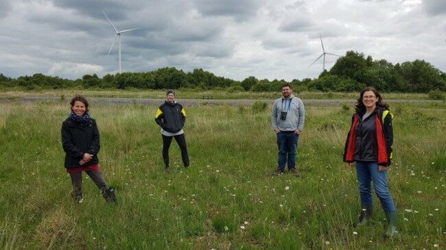 Catherine Farrell (l) on field research with other members of INCASE team