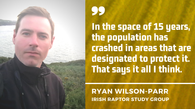 In the space of 15 years, the population of Hen Harrier has crashed in areas that are designated to protect it - Ryan Wilson Parr, IRSG